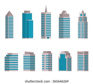 Vector illustration of Building icon on white
