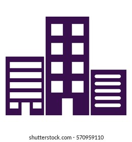 Vector Illustration of Building Icon in Violet
