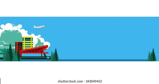 vector illustration building a large sports center stadium or hostel