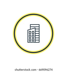 Vector Illustration Of Building Outline. Beautiful Industry Element Also Can Be Used As Apartment Element.