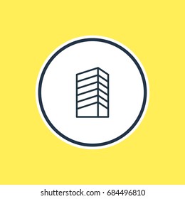 Vector Illustration Of Building Outline. Beautiful Urban Element Also Can Be Used As Skyscraper Element.