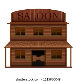 vector illustration of building saloon in western styles