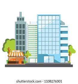 Vector illustration of a building site