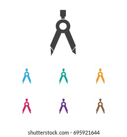 Vector Illustration Of Building Symbol On Compass Icon. Premium Quality Isolated Divider Element In Trendy Flat Style.