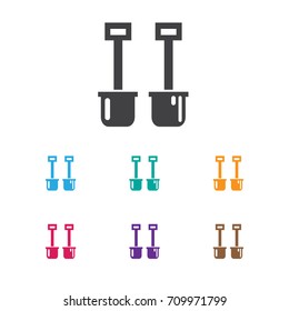Vector Illustration Of Building Symbol On Oar Icon. Premium Quality Isolated Scull Element In Trendy Flat Style.