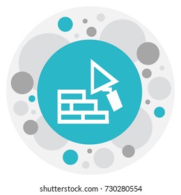 Vector Illustration Of Building Symbol On Spatula Icon. Premium Quality Isolated Facing Element In Trendy Flat Style.