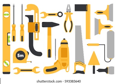 Vector illustration of building tools icons set