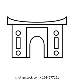 Vector illustration of building and vietnam logo. Graphic of building and place vector icon for stock.