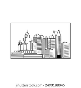 Vektorillustration von Gebäuden im Bundesstaat Michigan