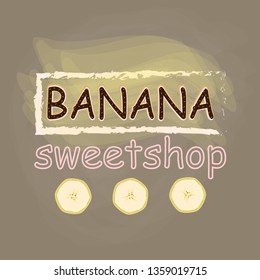 Vector- illustration of buisness logo for a sweetshop, candybar, banner,flyer, visit card.