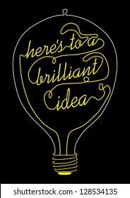Vector illustration of a bulb. Concept of idea