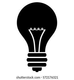 Ilustración vectorial del icono de la bombilla en negro