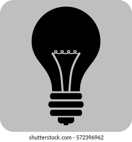 Vector Illustration of Bulb Icon in Black
