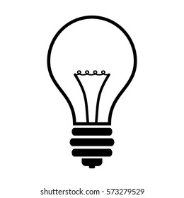 Ilustración vectorial del icono de la bombilla en negro
