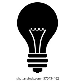 Vector Illustration of Bulb Icon in Black
