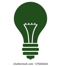 Vector Illustration of Bulb Icon In Green

