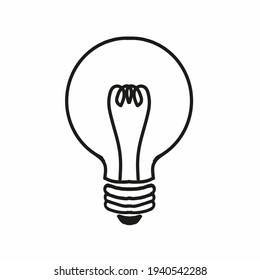 Vector illustration of bulb icon isolated on white background 