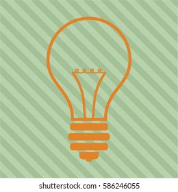 vector illustration of  bulb icon in orange
