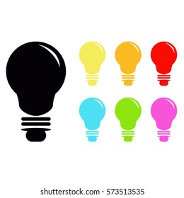 vector illustration of bulb icons