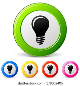 vector illustration of bulb icons on white background