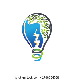 vector, illustration. bulb life with tree logo for life energy. electric company
