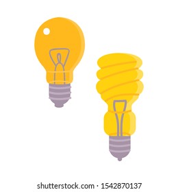 Vector illustration of bulb and light symbol. Graphic of bulb and eco stock symbol for web.