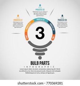 Vector illustration of Bulb Part Infographic design element.