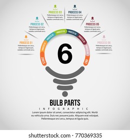 Vector illustration of Bulb Part Infographic design element.