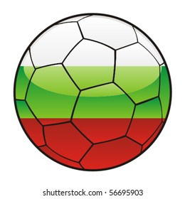 vector illustration of Bulgaria flag on soccer ball