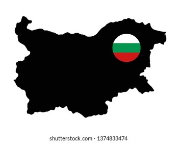vector illustration of Bulgaria map and flag 