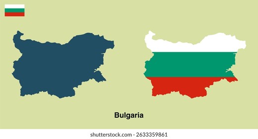Ilustração vetorial da silhueta do mapa da Bulgária
