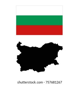 vector illustration of Bulgarian flag and map