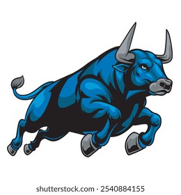 Vector Illustration of Bull with Detailed Vintage Illustration 