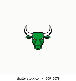 vector illustration of Bull head design logo template. flat style