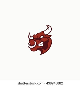 vector illustration of Bull head design logo template. flat style