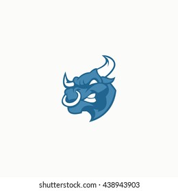 vector illustration of Bull head design logo template. flat style