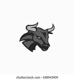 vector illustration of Bull head design logo template. flat style