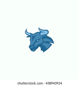 vector illustration of Bull head design logo template. flat style
