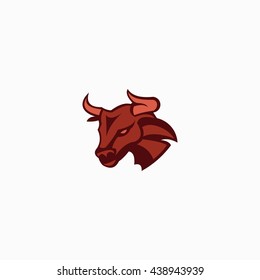 vector illustration of Bull head design logo template. flat style