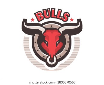 icono de cabeza de toro de ilustración vectorial en fondo blanco