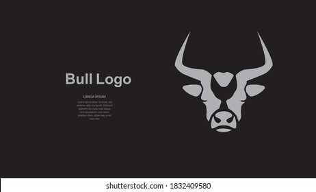 Vector illustration of a bull head. Logo, sign, design, year of the bull. EPS 10.
