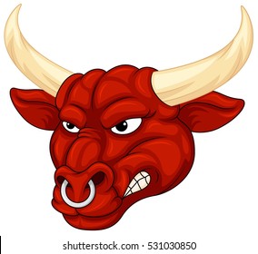 Vector illustration of Bull head mascot