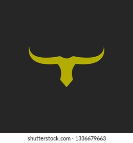 Vector illustration of bull horn icon, logo with bull skull