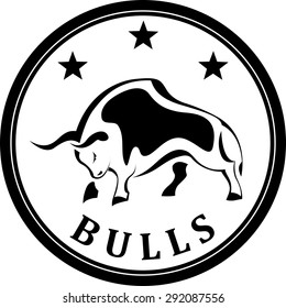Vector illustration. Bull Icon. Creative graphic logo design elements. 