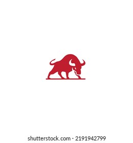 vector illustration of a bull for an icon, symbol or logo. bull flat logo