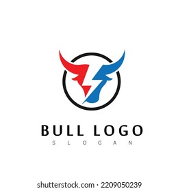 diseño moderno del logotipo de bull de ilustración vectorial
