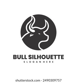 Vector illustration bull silhouette logo