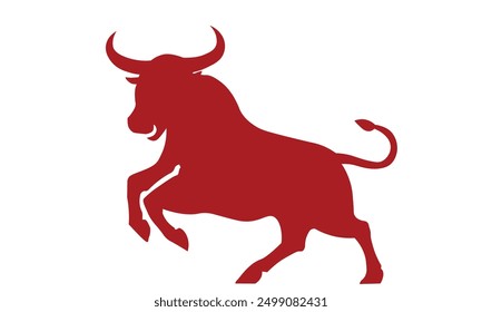 Vector Illustration of Bull Silhouette Logo Design Isolated on white background