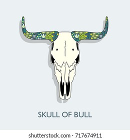 Vector illustration with bull skull.