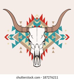 Vector illustration bull skull